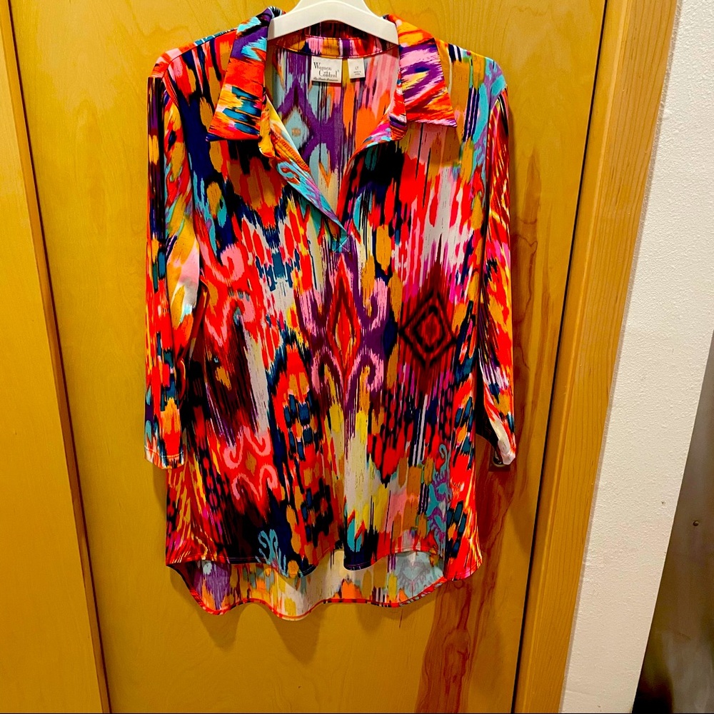 Women with control — oversized long sleeve blouse